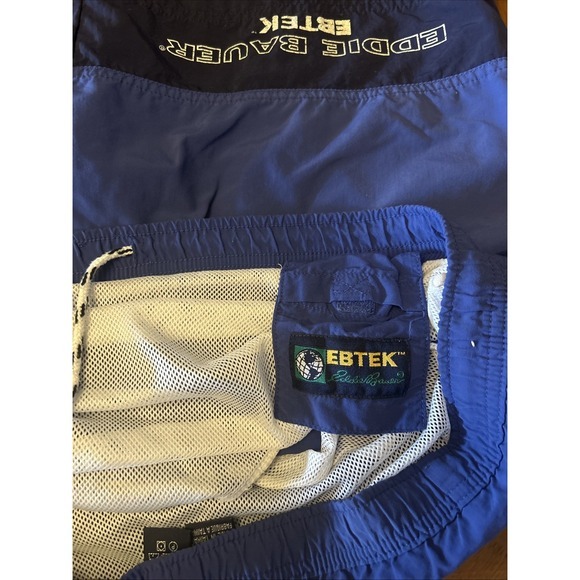 VTG Eddie Bauer EBTEK Men's L Blue Orange Shorts Swimming Trunks CA00665 WPL9647 - Picture 9 of 13